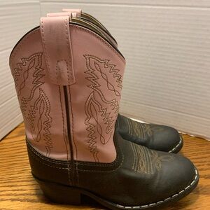 Smoky Mountain Pink and Dark Brown Western Boots Size11.5 Cowgirl, Dress
